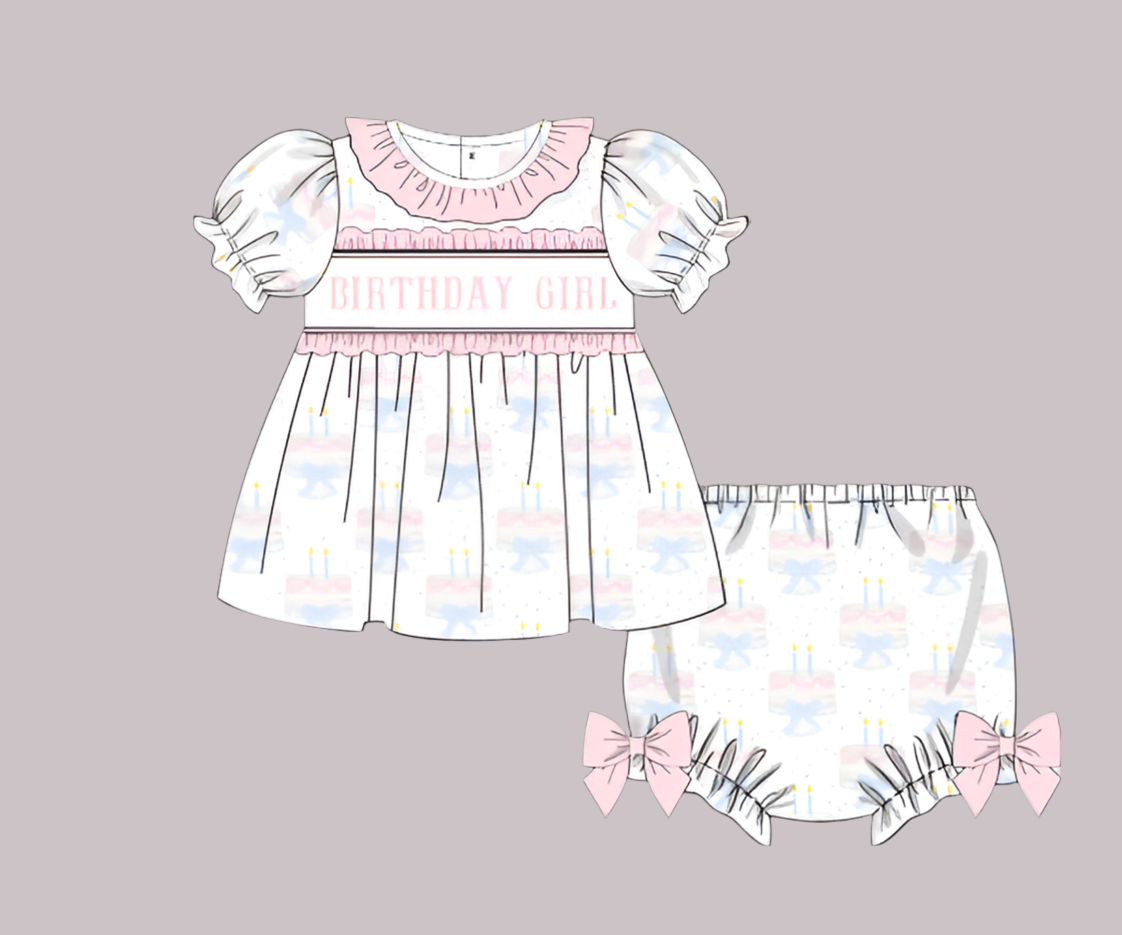 Birthday Girl SMOCKED Set