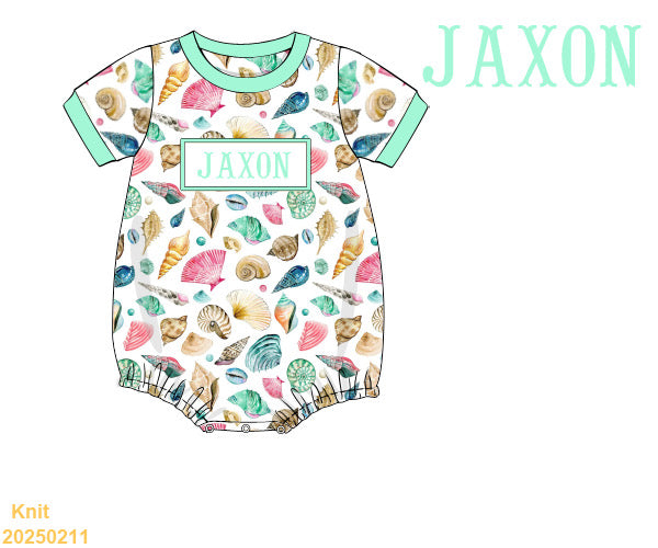 Seashell SMOCKED boys bubble