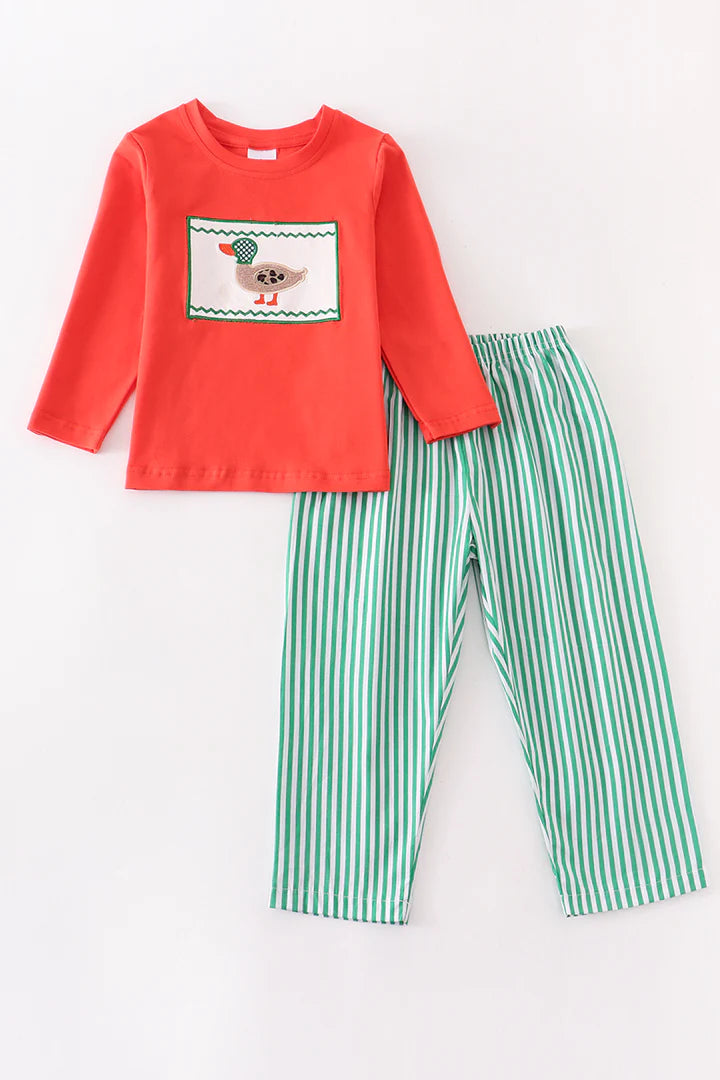 Orange duck pant set