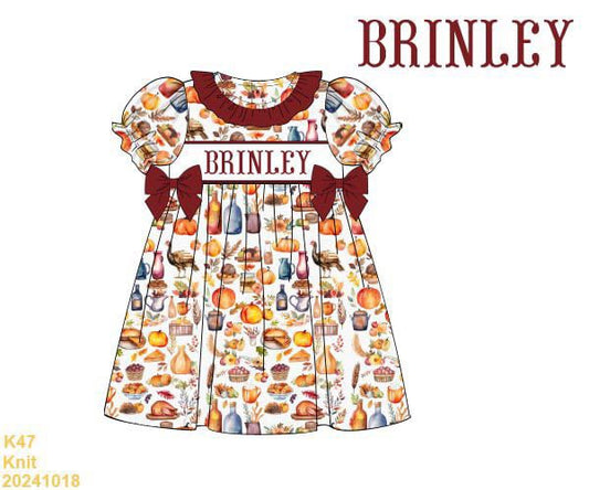 Thanksgiving Dinner SMOCKED dress