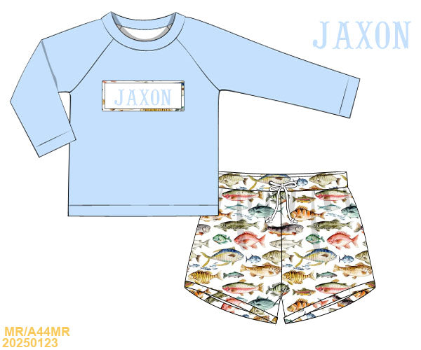 Fish SMOCKED boys swim set