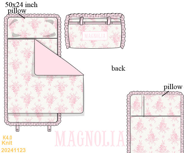 Pink bouquet SMOCKED nap-mat