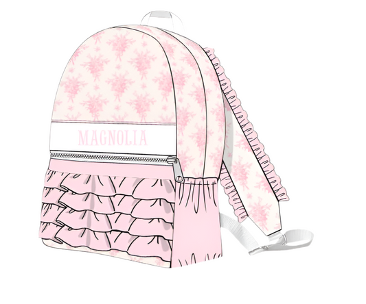 Pink bouquet SMOCKED bag