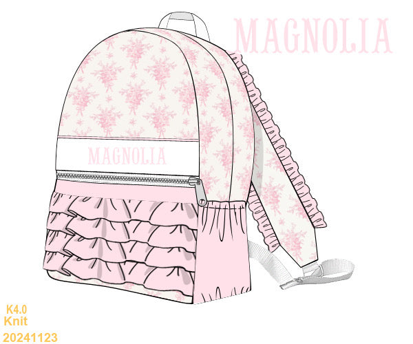 Pink bouquet SMOCKED bag