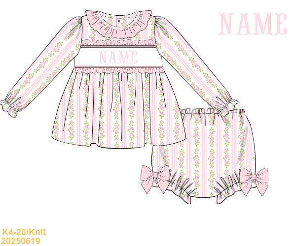 Fancy florals SMOCKED bloomer set