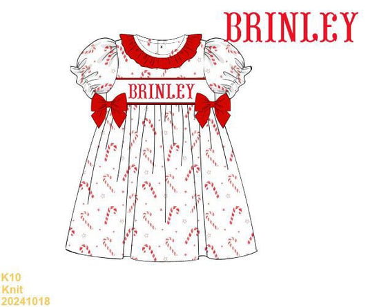 Candy Cane SMOCKED dress