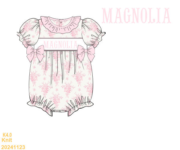 Pink bouquet SMOCKED bubble