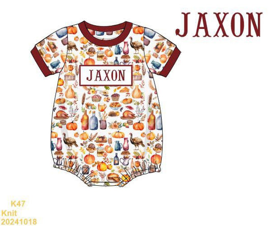 Thanksgiving Dinner SMOCKED bubble
