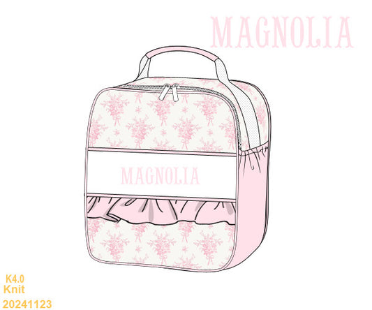 Pink bouquet SMOCKED lunchbox