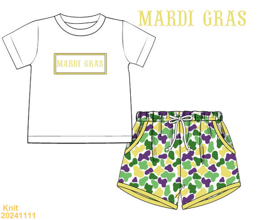 Mardi Gras SMOCKED Short Set