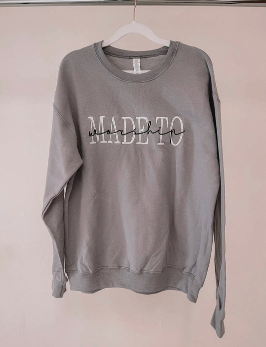 "Made to Worship" embroidered sweatshirt