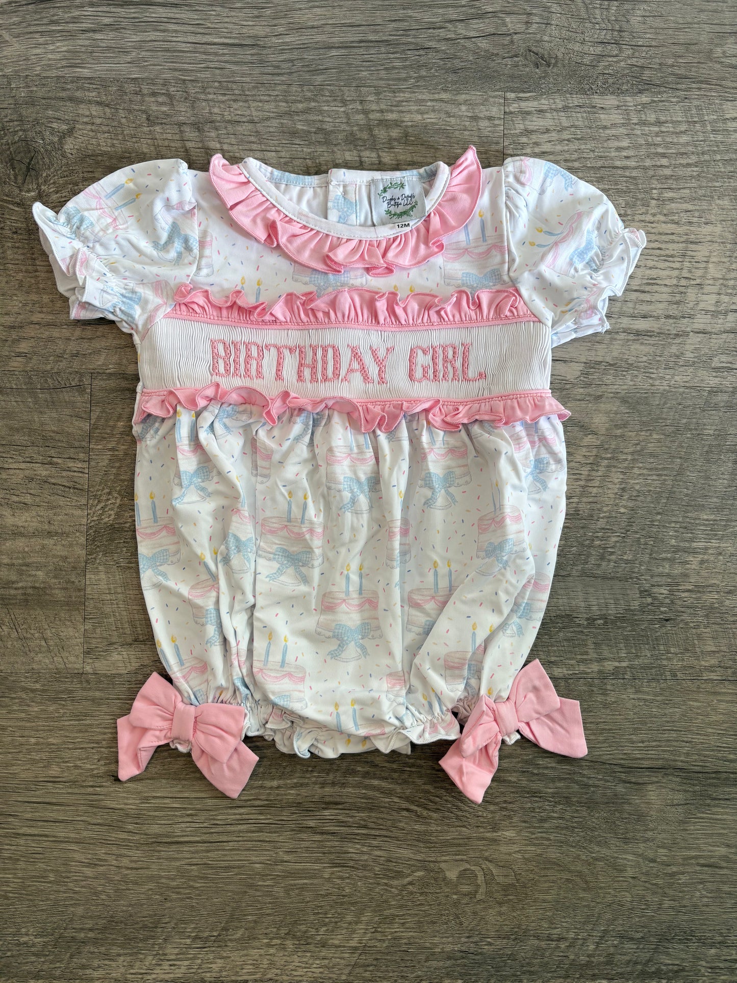 READY TO SHIP-SMOCKED BIRTHDAY GIRL BUBBLE
